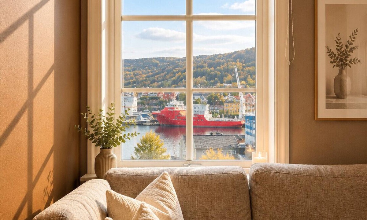 Laksevag Apartment | Bright Nordic apartment with sea & mountain views