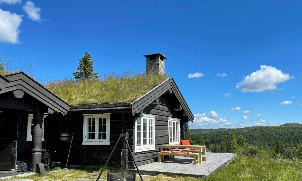 Al Municipality House | Log cabin with views of Lake Svansettjønni