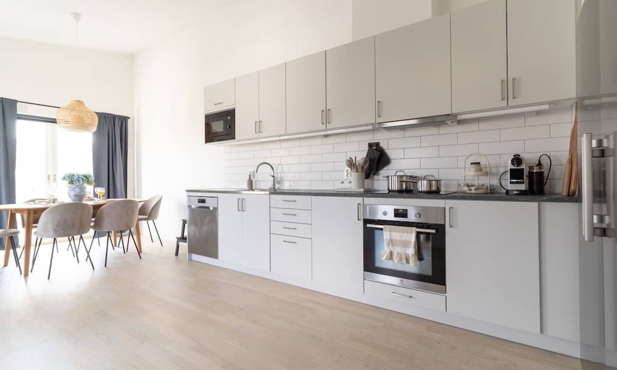 Bastad Condo | Modern Beachy Home with Terrace Charm First Floor