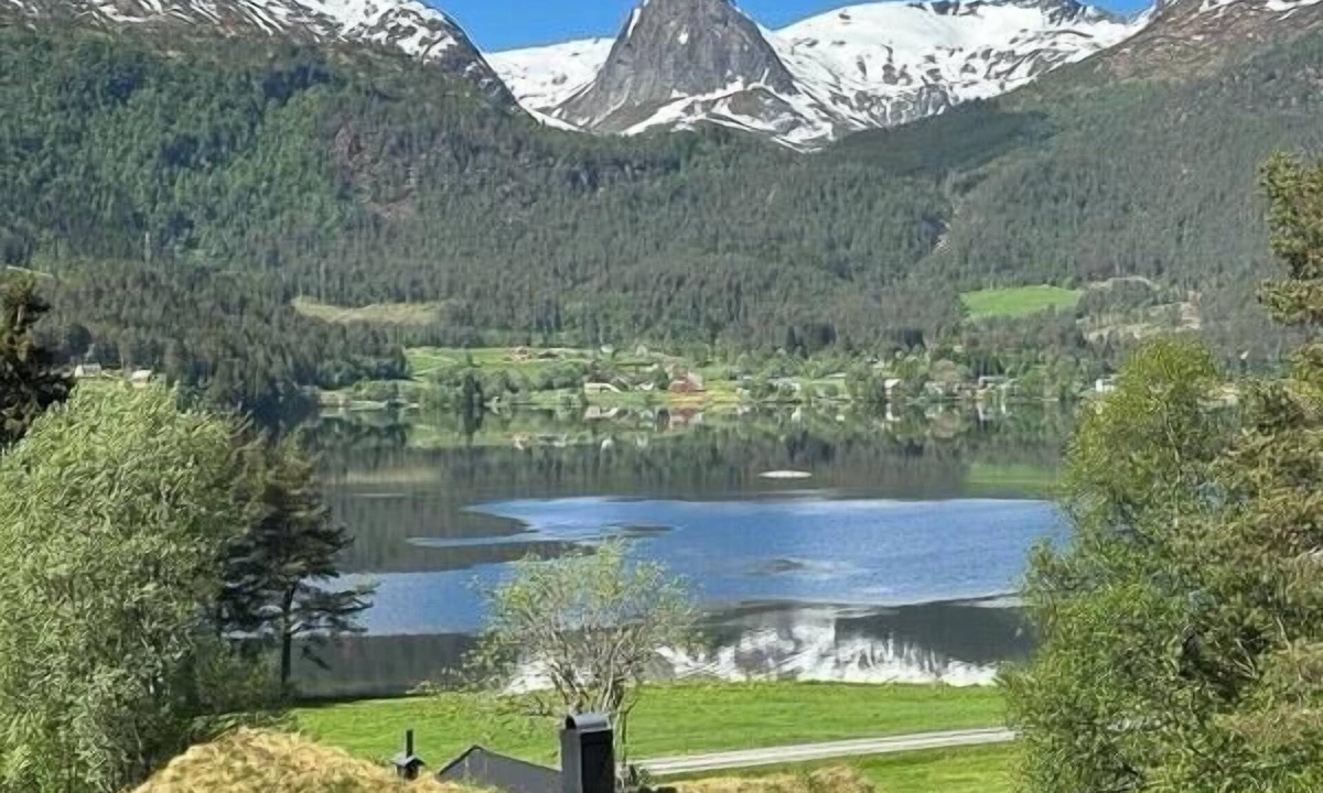 Volda House | Pine cabin with rowing boat in Bjørkedalen