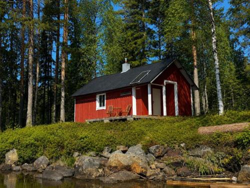 Asele Municipality House | Secluded lake house with a private jetty and a boat