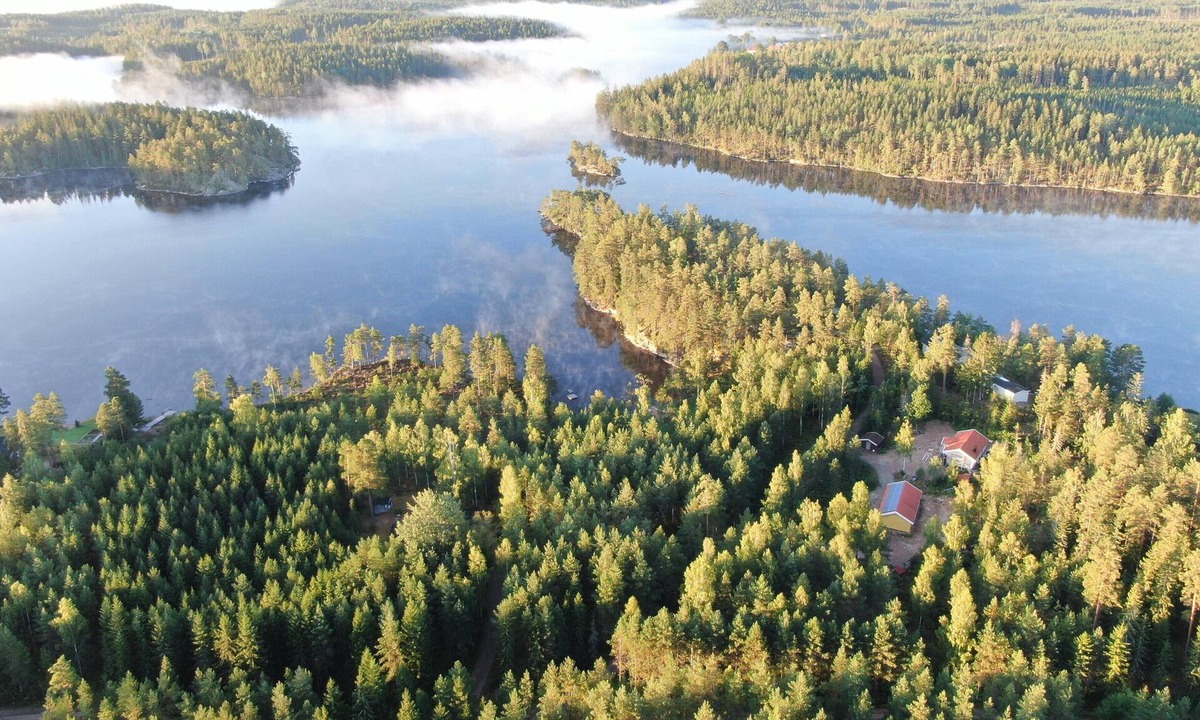 Hultsfred Cabin | Stuga Dagmar on the shores of Lake Nerbjärken, with a rowboat