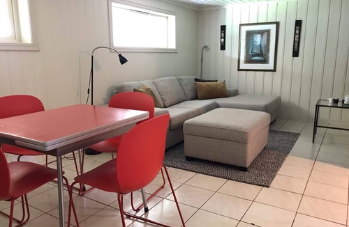 Haugesund Apartment | Basement apartment near downtown, the hospital, and the college. Parking.