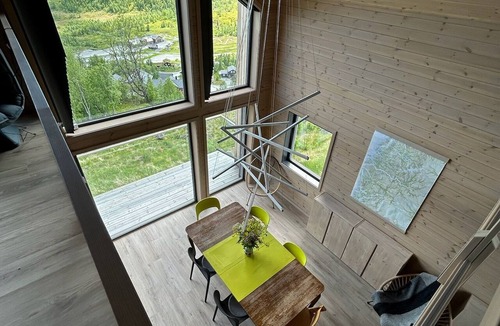 Sogndal Ski Chalet | Chalet Vidsyn Hodlekve: Panoramic views, playful modern style, movie theater & foosball
