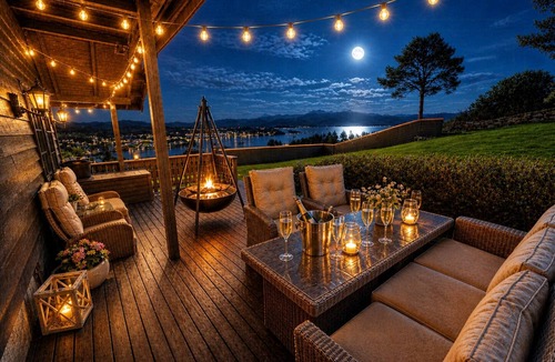 Lindas House | Cottage with fjord and mountain views at Furuåsen
