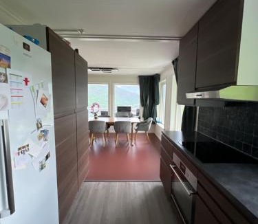 Sogndal House | Dobbeltrom på solsida, fin utsikt fra huset, privat bad og delt kjøkken og stua