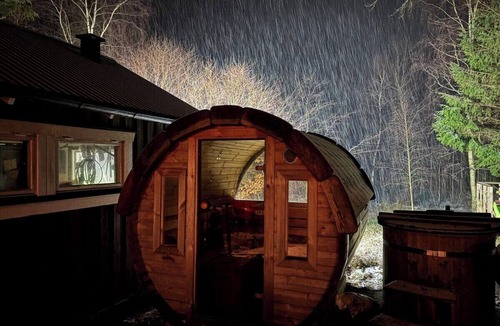Hjarnarp Cabin | Family-friendly forest retreat with hot tub and a 4,000 m² fenced garden