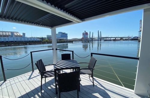 Lundby Boat Rental | Houseboat SVANESUND with roof terrace in the heart of Gothenburg