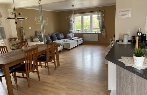 Markaryd House | Large cozy house with fireplace and pool for 8 people by the river