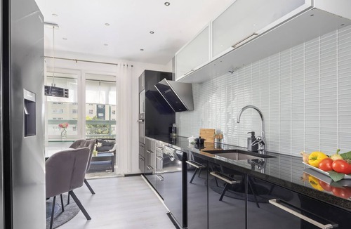 Rosengard Apartment | Luxury accommodations with a large balcony—a 5-minute walk from the shopping center and train station