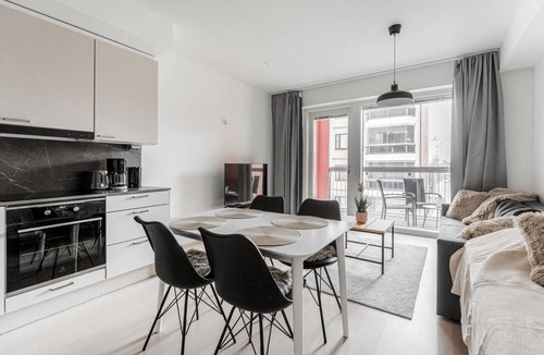 Tampere Condo | Modern studio with own glazed balcony for 3 people