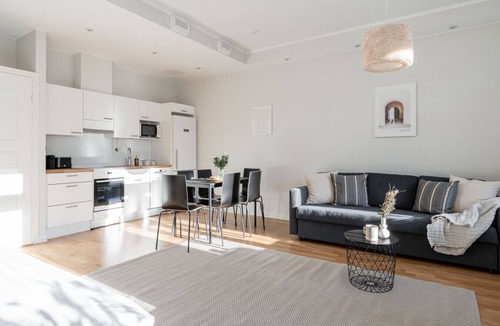 Tampere Apartment | Renovated 1BR at Main Square | Sauna & Parking
