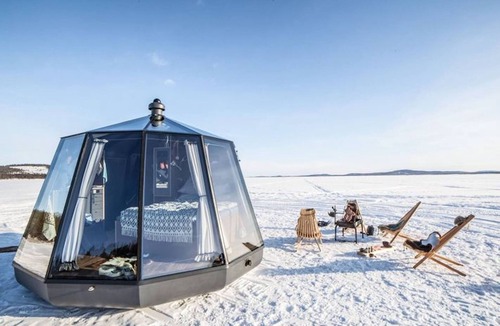 Jokkmokk Municipality House | Room in Lodge - Peace & Quiet Hotel Floating Glass Room for 2 Guests Experience Northern Lights