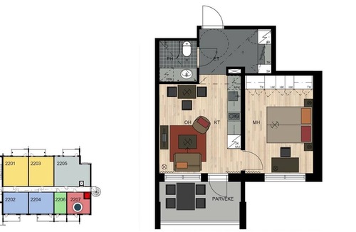 Rukatunturi Apartment | Ruka Ski Chalets 37m² (2+2 persons) with balcony and WiFi