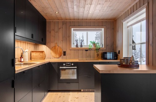 Nord-Aurdal Cabin | Scenic view with fireplace and EVcharger