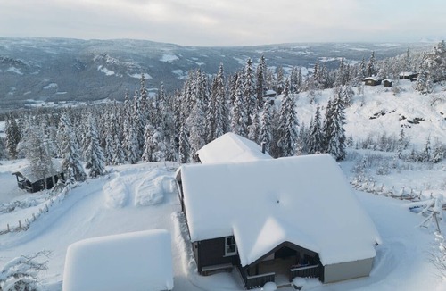 Nord-Aurdal Cabin | Scenic view with fireplace and EVcharger
