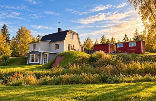 Ljusdal Villa | Stort familjehus med sjöutsikt & bastu nära Järvsö