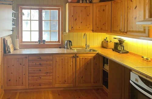 Hol Municipality House | Wooden cabin from the 70s at tree line in Geilo