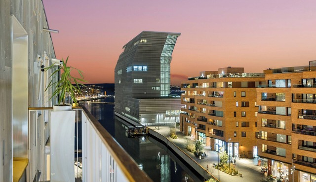Björvika Oslo with the view to the Munch Museum and the Ocean