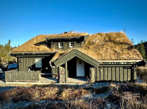 Cabin in magnificent landscape and hot tub inside