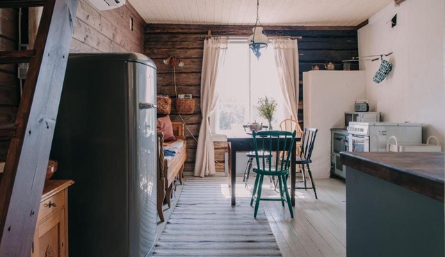 Cozy forest cabin with wood-fired sauna
