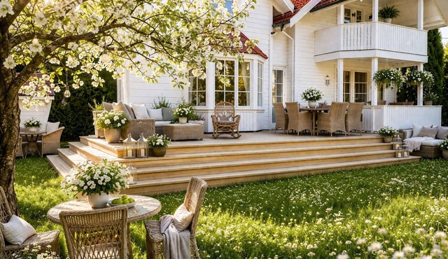 Detached house with terraces and garden. Close to the sea and the town center