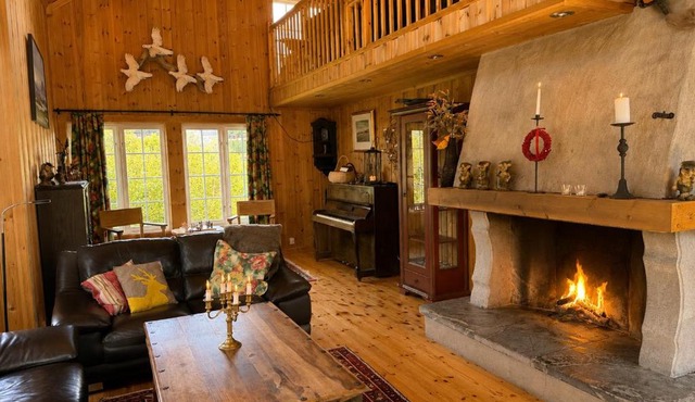 Grand Log Cabin With Fireplace And 12-14 Beds in Oystre Slidre