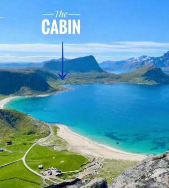 Haukland beach panorama - with Sauna
