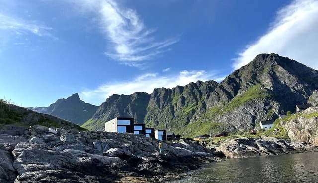 High end sea cabins at Å in Lofoten. Cabin nr. 3