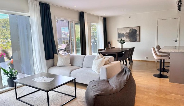 Large luxurious apartment with private terrace and parking in Bergen