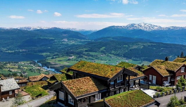 Log cabin with panoramic views at Voss Resort