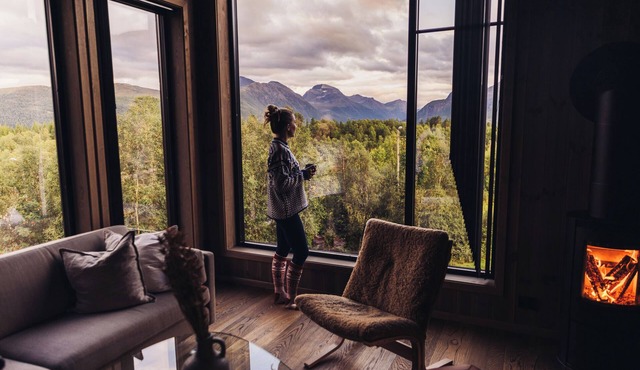 Luxury Nordic Suite with Private Sauna and Panoramic Mountain Views