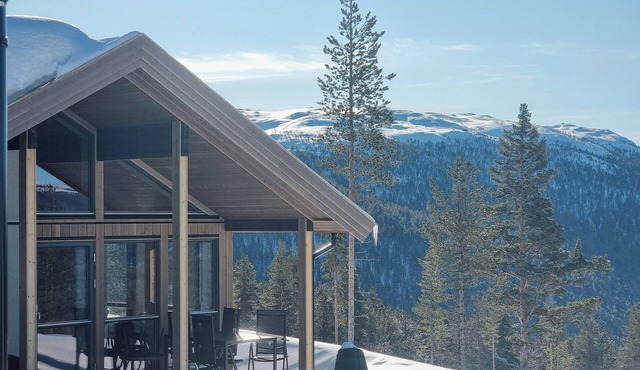 Modern cabin with panoramic view on Bringsfjellet