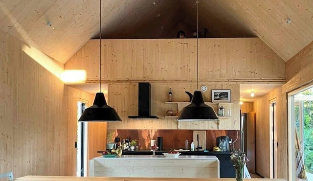 Modern designed barn house at Eksta coast
