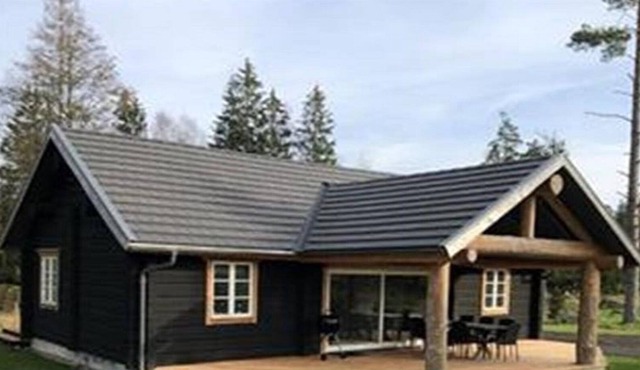 Modern log cabin with WiFi, boat and sauna in Ryd