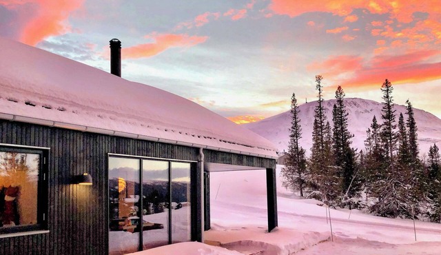 Modern mountain cabin in Gaustatoppen Nature Park