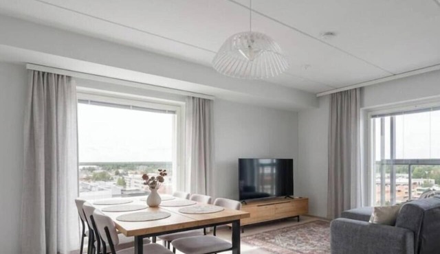 New 2BR Apt with Sauna & Stunning Views in Oulu