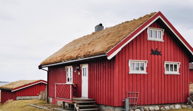 Nice home in Bøstad with house a mountain view