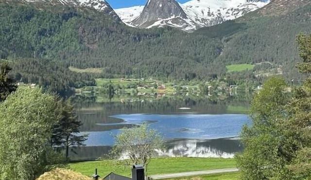 Pine cabin with rowing boat in Bjørkedalen