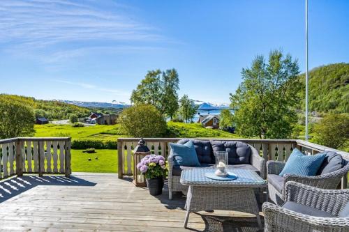 Serene Countryside Holiday Home with Fjord Views and blooming Gardens