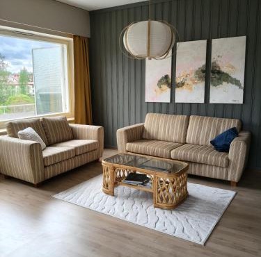 Spacious 4-room apartment,kitchen, sauna in the city center, 7 km to Himos
