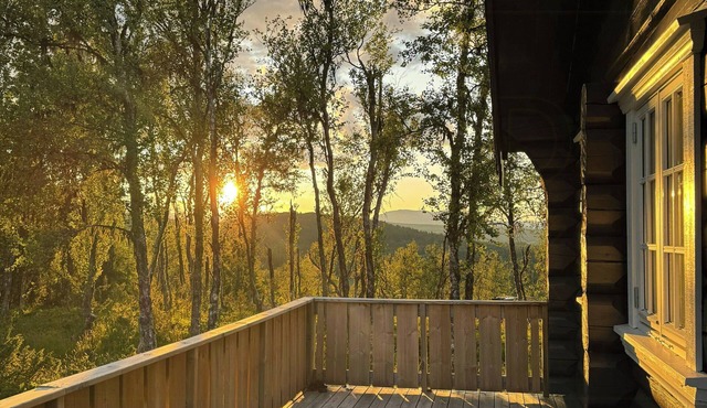 Timber cabin with views over Golsfjellet