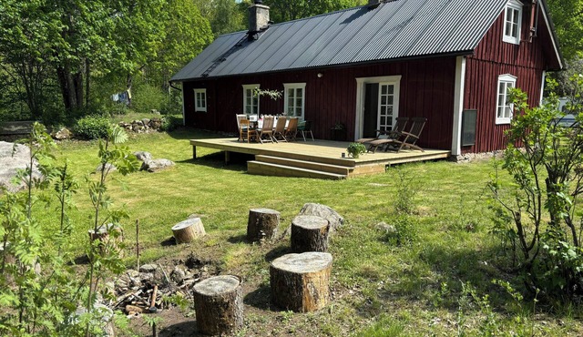 Traditional Swedish house in the forest