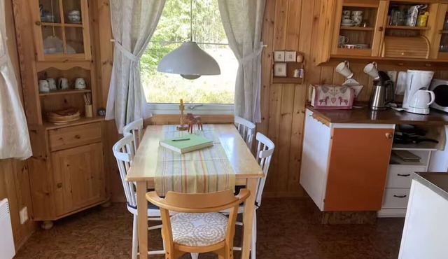 Vacation home with blueberry forest and lake view in Molkom