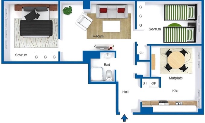Centrum Apartment | 140 m² Serviced apartment ∙ 4 bedrooms ∙ 8 guests
