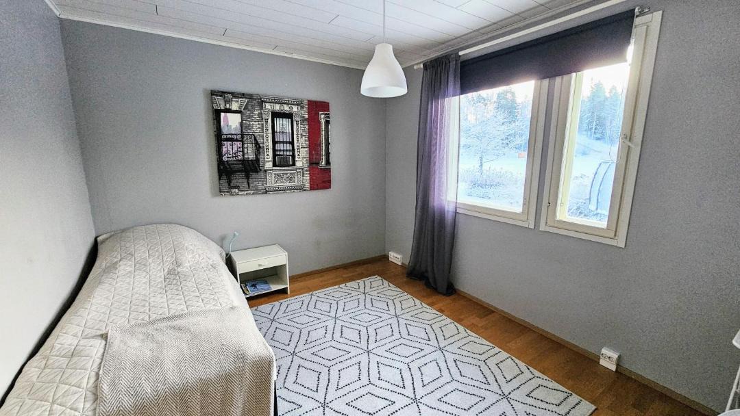 Kerava House | Viihtyisä kahden erillisen huoneen kokonaisuus kotimajoituksella Yhteiskäyttötilat keittiö suihkutilat ja wc