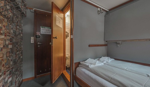 Classic double cabin on boat with private bathroom