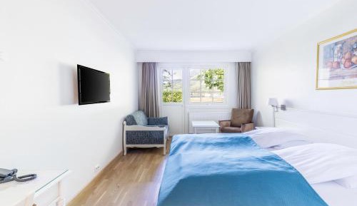 Twin room with balcony and fjord view