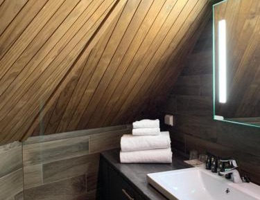 Log Cabin with Glass Ceiling
