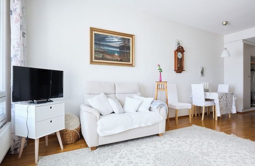 Raisio Apartment | Bright 1BR Apt with Sauna & Balcony